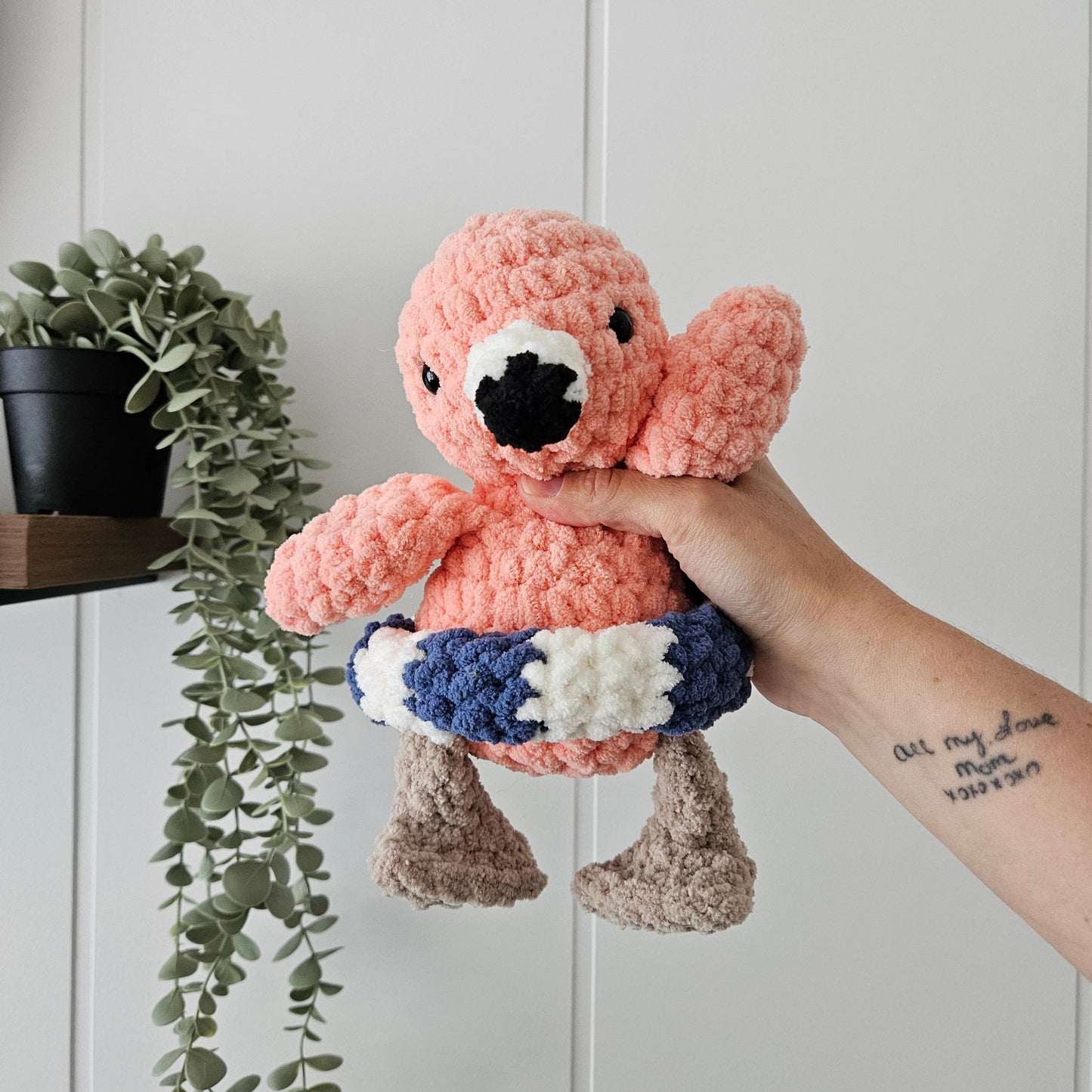Flamingo Beachy Stuffie COLOUR GUIDE + Beak Pattern (Crochet Pattern)