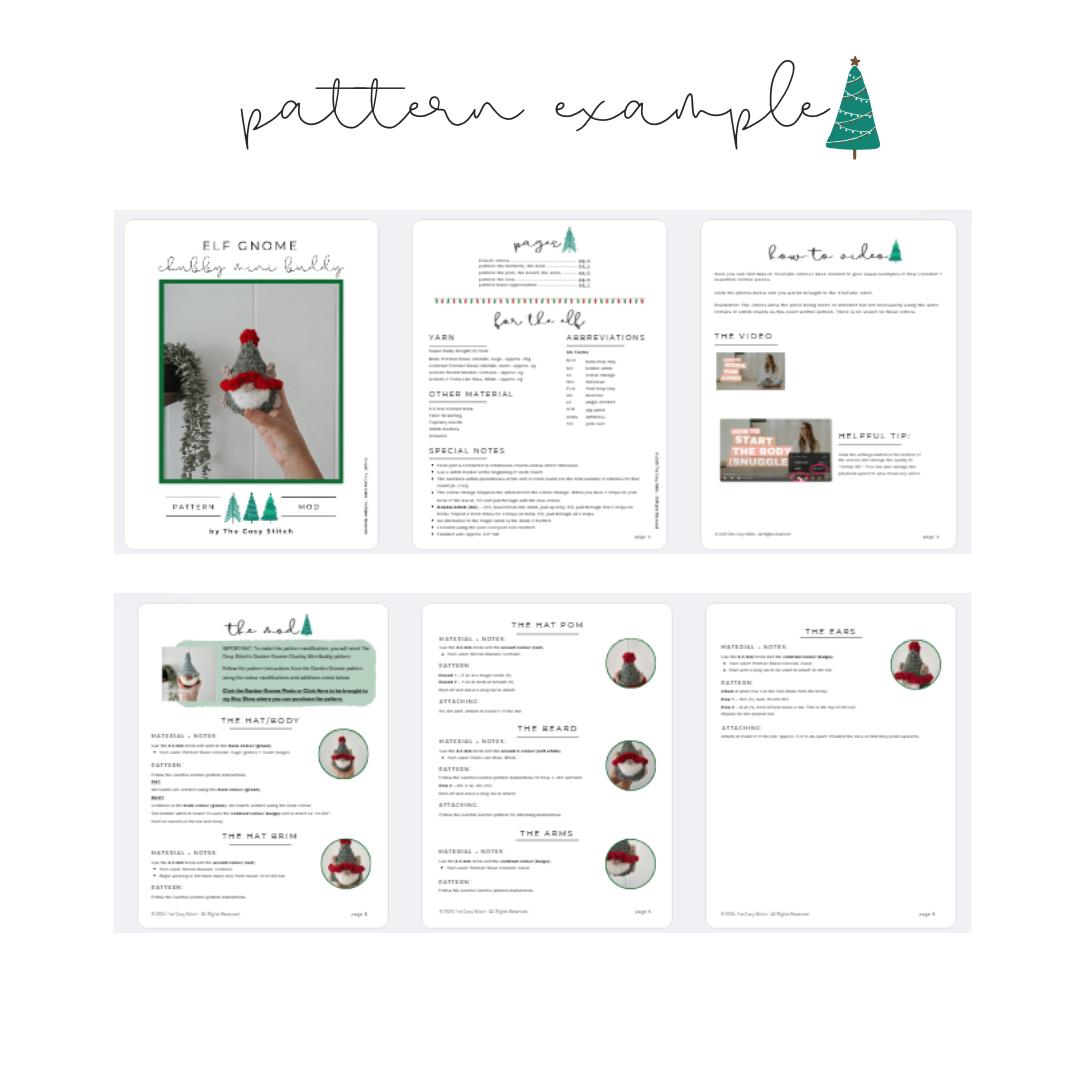 Pattern Modification: Crochet Elf Gnome - Chubby Mini Buddy (Crochet Pattern Mod)