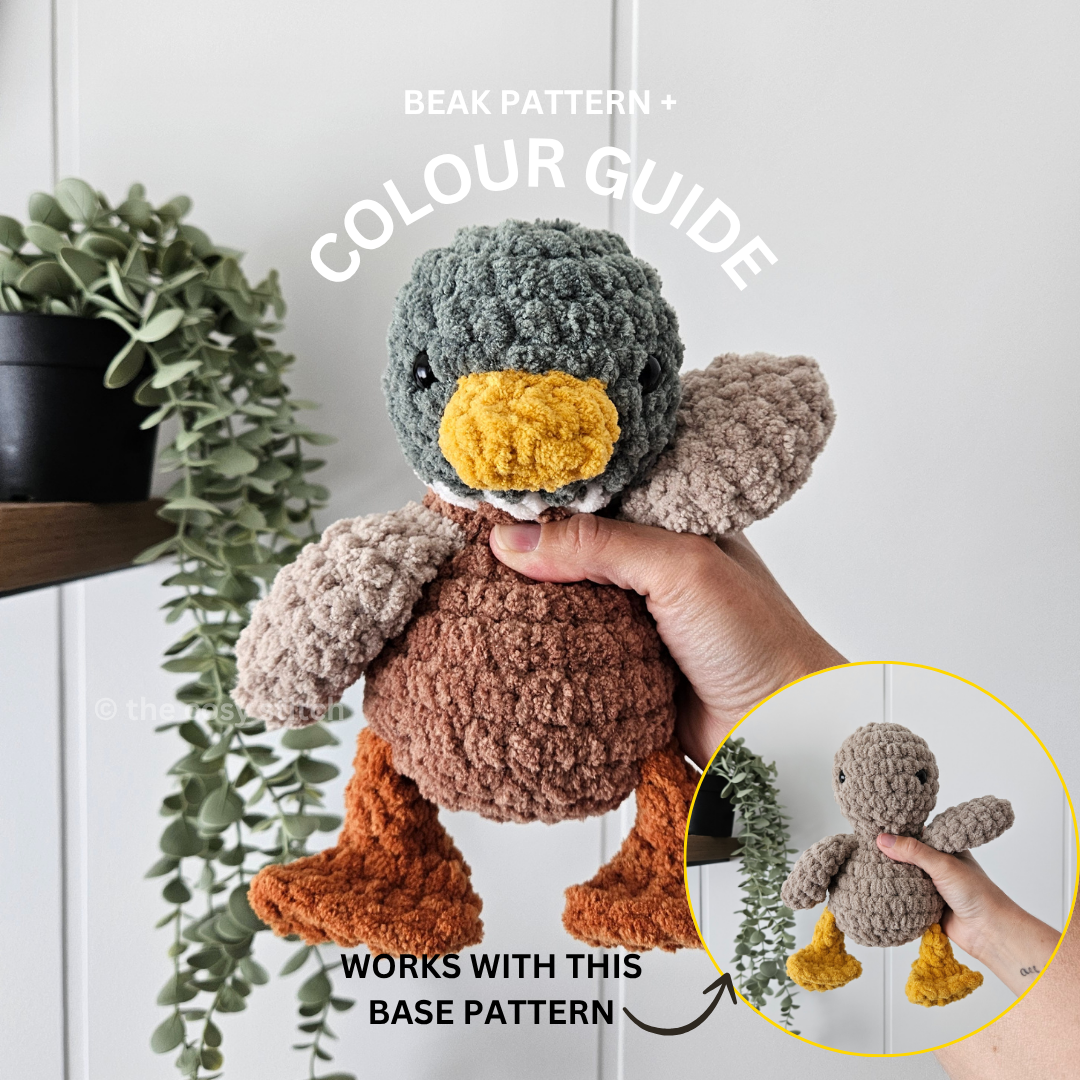 Mallard Beachy Stuffie COLOUR GUIDE + Bill Pattern (Crochet Pattern)