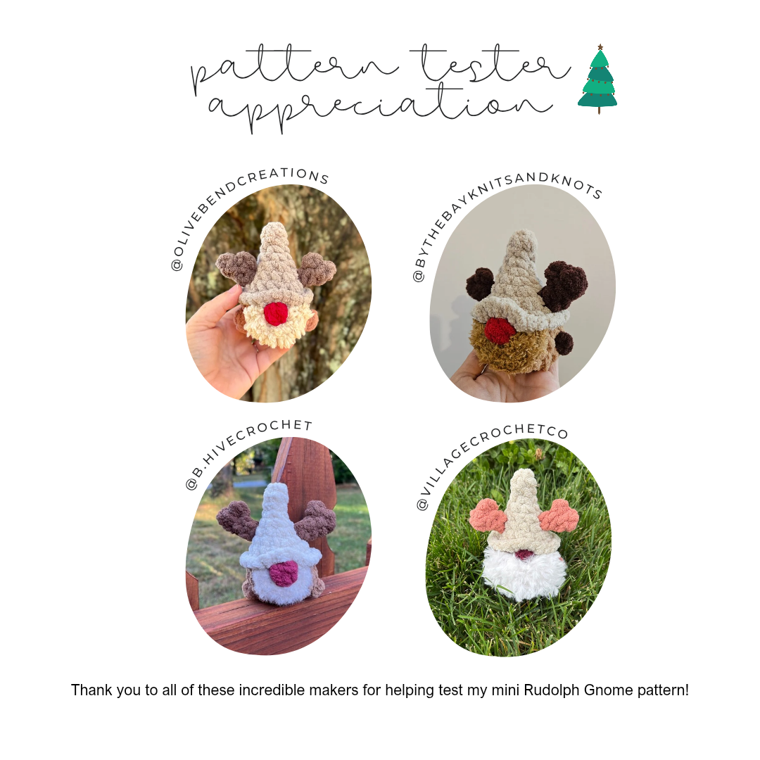 Pattern Modification: Crochet Rudolph Gnome - Chubby Mini Buddy (Crochet Pattern Mod)