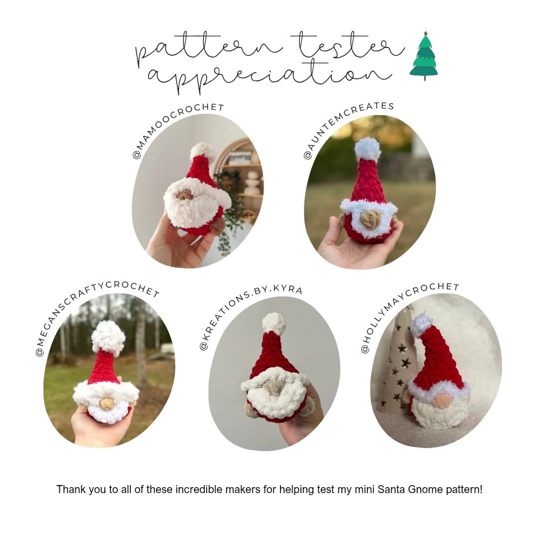 Pattern Modification: Crochet Santa Gnome - Chubby Mini Buddy (Crochet Pattern Mod)