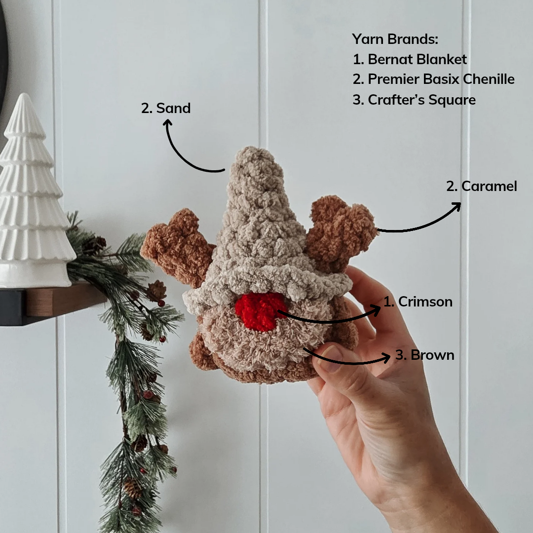 Pattern Modification: Crochet Rudolph Gnome - Chubby Mini Buddy (Crochet Pattern Mod)