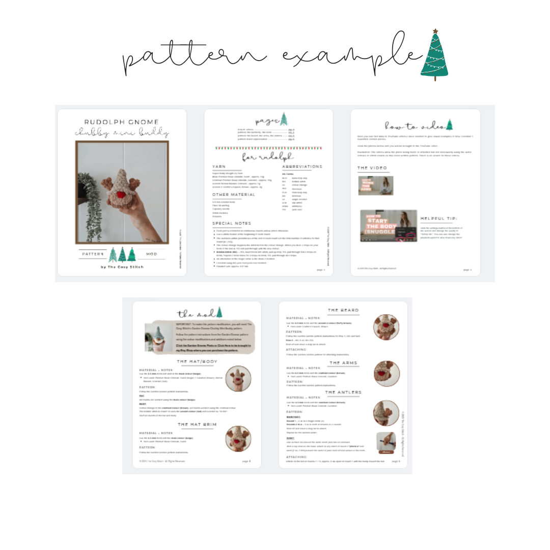 Pattern Modification: Crochet Rudolph Gnome - Chubby Mini Buddy (Crochet Pattern Mod)