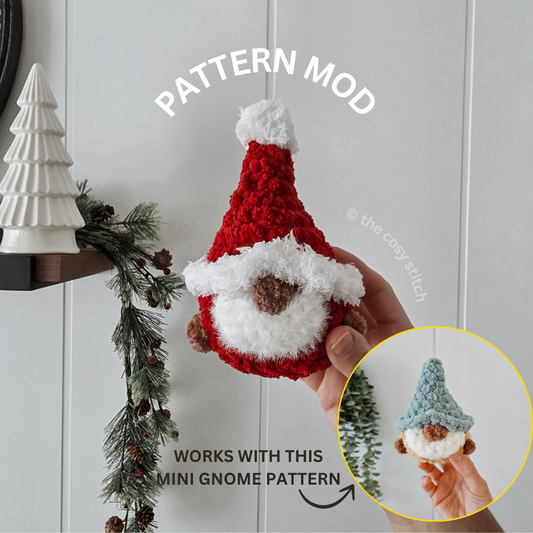 Pattern Modification: Crochet Santa Gnome - Chubby Mini Buddy (Crochet Pattern Mod)