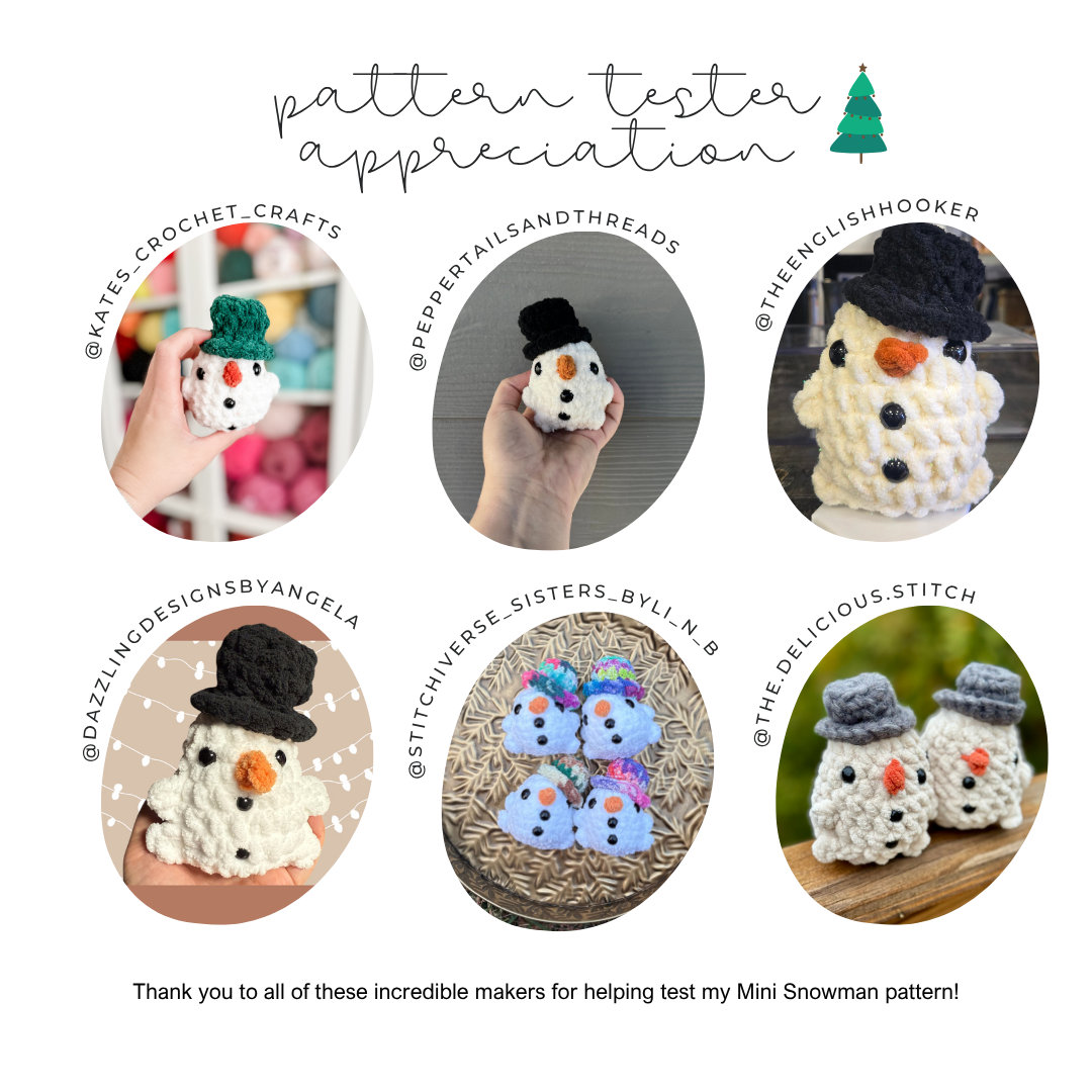Snowman Chubby Mini Buddy (Crochet Pattern)