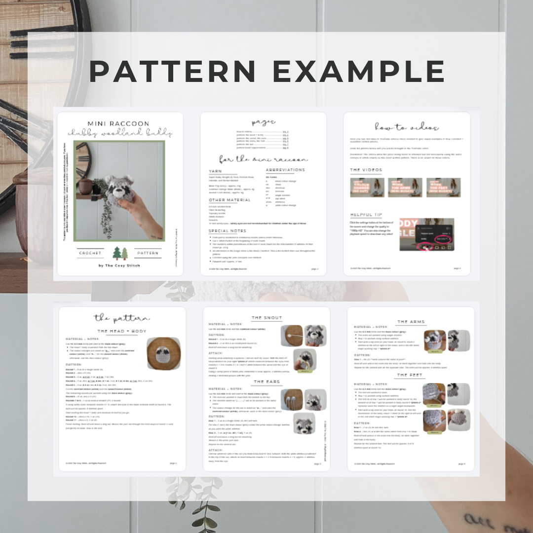 Mini Raccoon Chubby Woodland Buddy (Crochet Pattern)