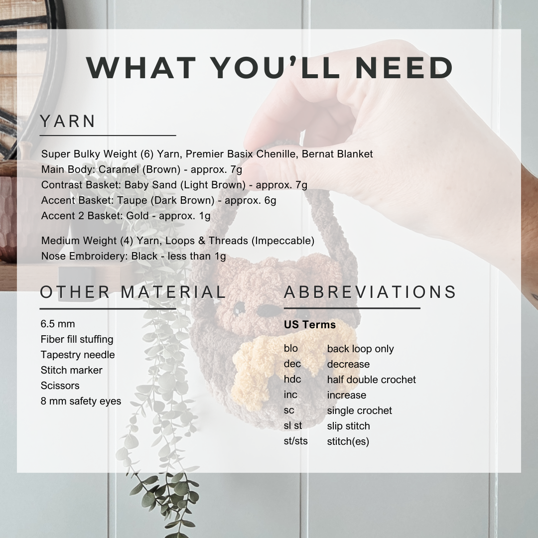 Baby Bear Buddy and Honey Pot Basket (Crochet Pattern)