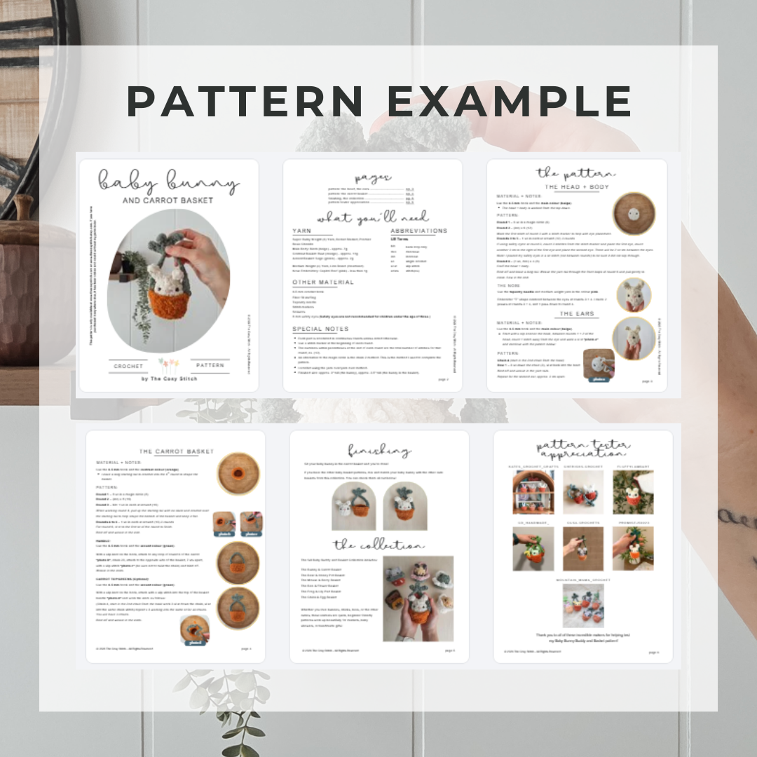 Bunny Baby Buddy and Carrot Basket (Crochet Pattern)