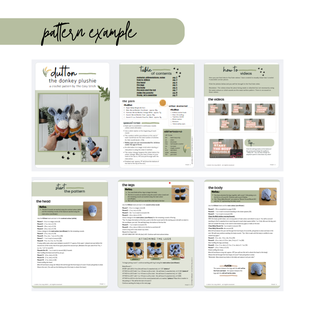 Dutton the Donkey Plushie (Crochet Pattern)