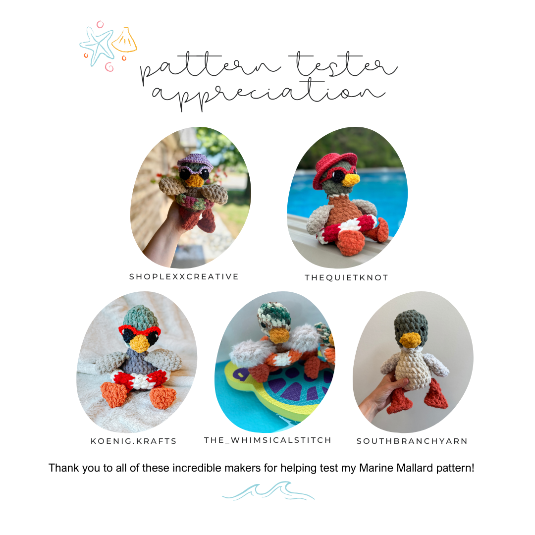 Mallard Beachy Stuffie COLOUR GUIDE + Bill Pattern (Crochet Pattern)