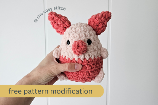 FREE Pattern Modification: Pink Piggy Chubby Buddy