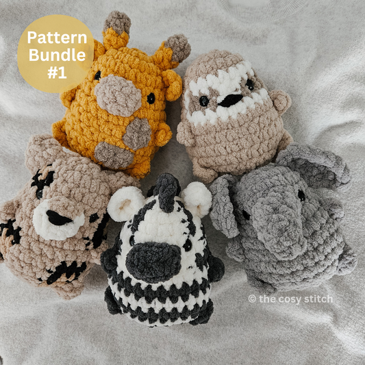 Chubby Safari Buddies (Crochet Pattern Bundle #1)