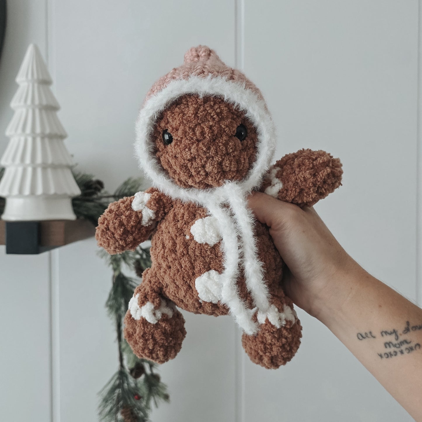 Jolly the Gingerbread Stuffie + Crochet Hats (Crochet Pattern)