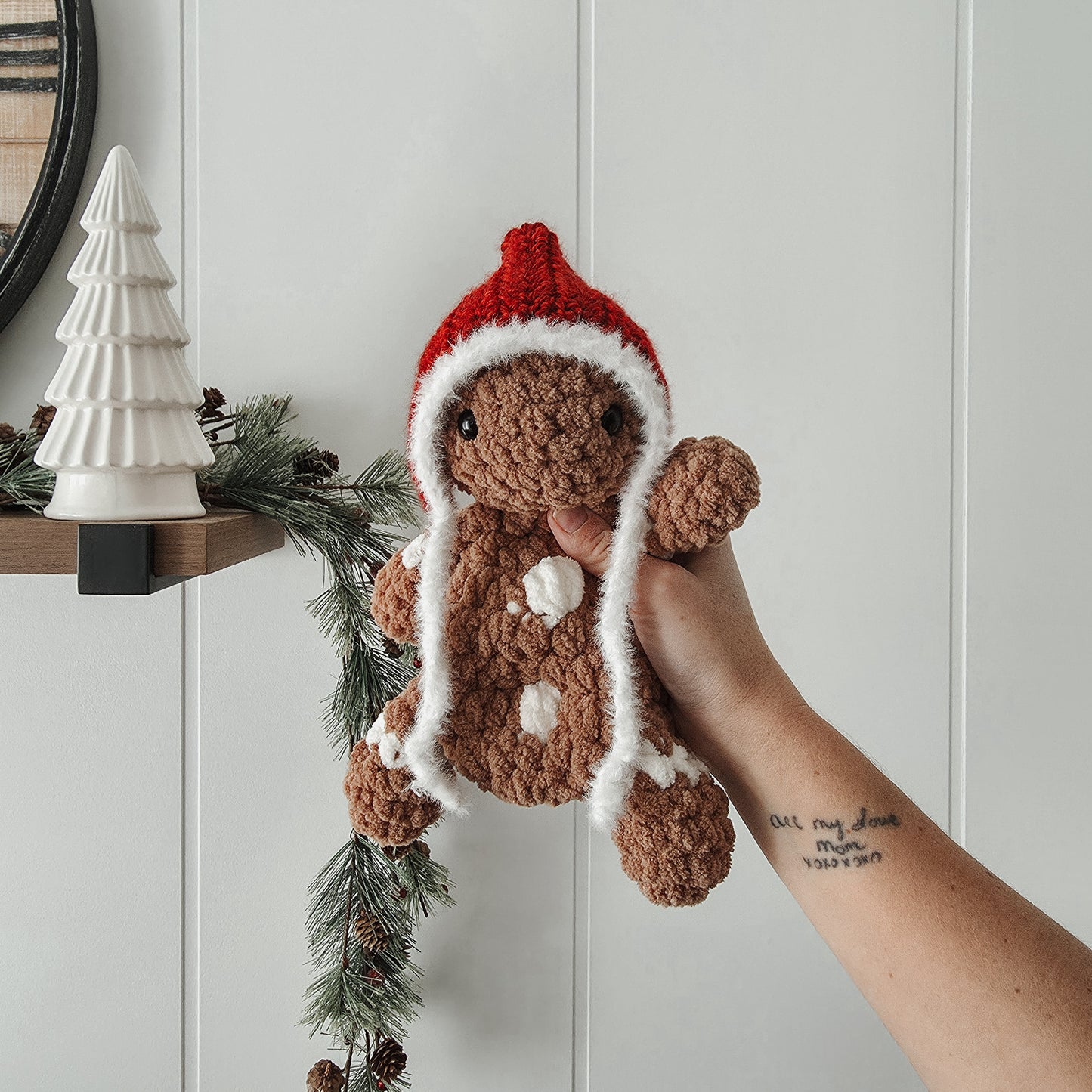 Bundle: Jolly the Gingerbread Snuggler + Stuffie + Crochet Hats (Crochet Pattern)