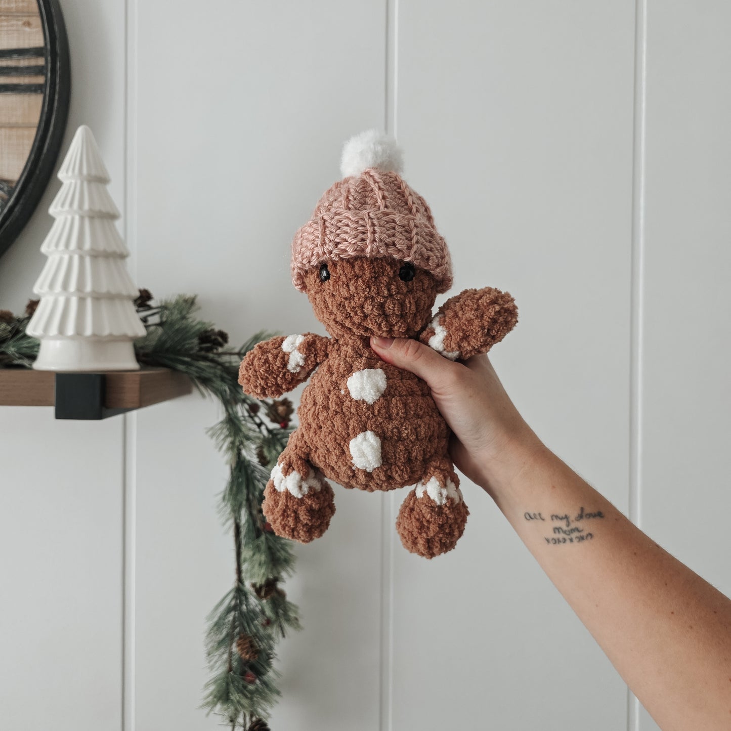 Bundle: Jolly the Gingerbread Snuggler + Stuffie + Crochet Hats (Crochet Pattern)
