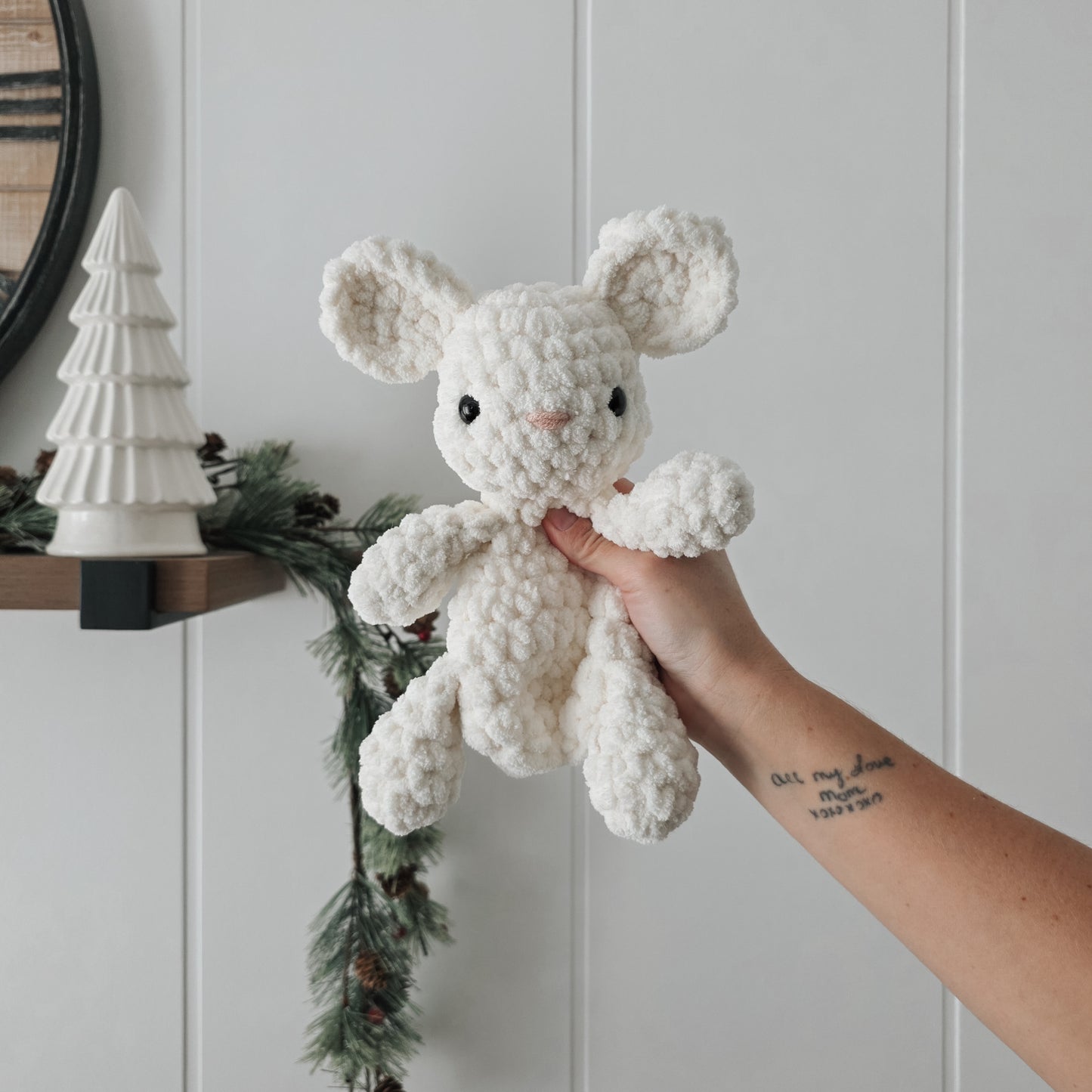 Merry the Mouse Snuggler + Crochet Pixie Hat (Crochet Pattern)