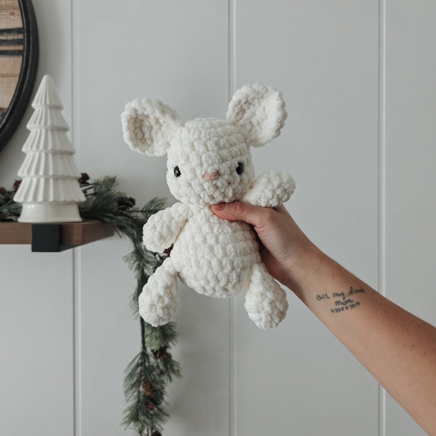 Merry the Mouse Stuffie + Crochet Hat (Crochet Pattern)