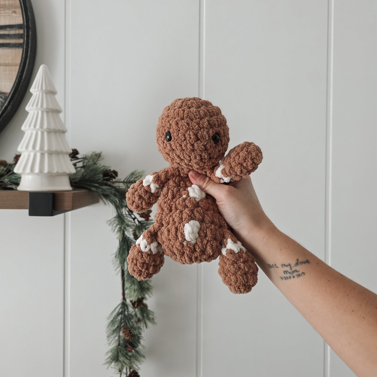 Jolly the Gingerbread Snuggler + Crochet Hats (Crochet Pattern)