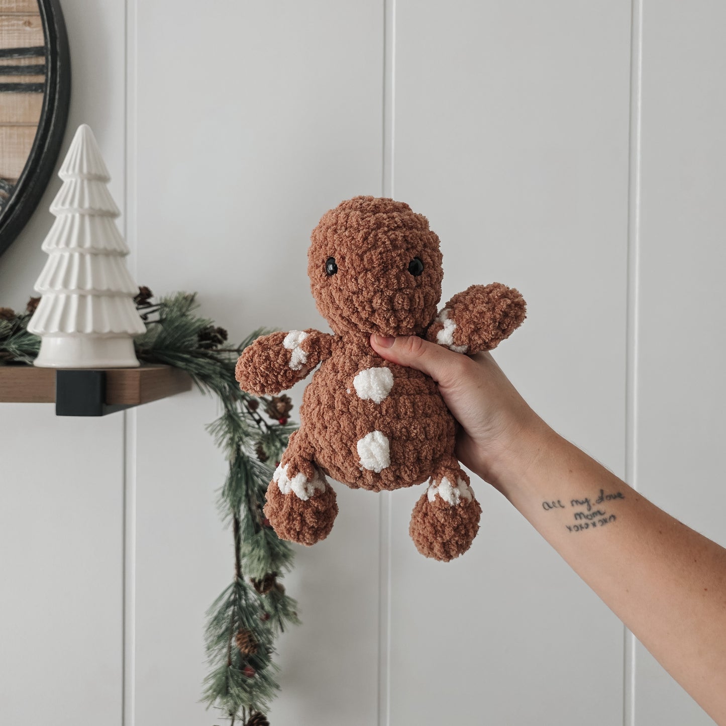 Jolly the Gingerbread Stuffie + Crochet Hats (Crochet Pattern)