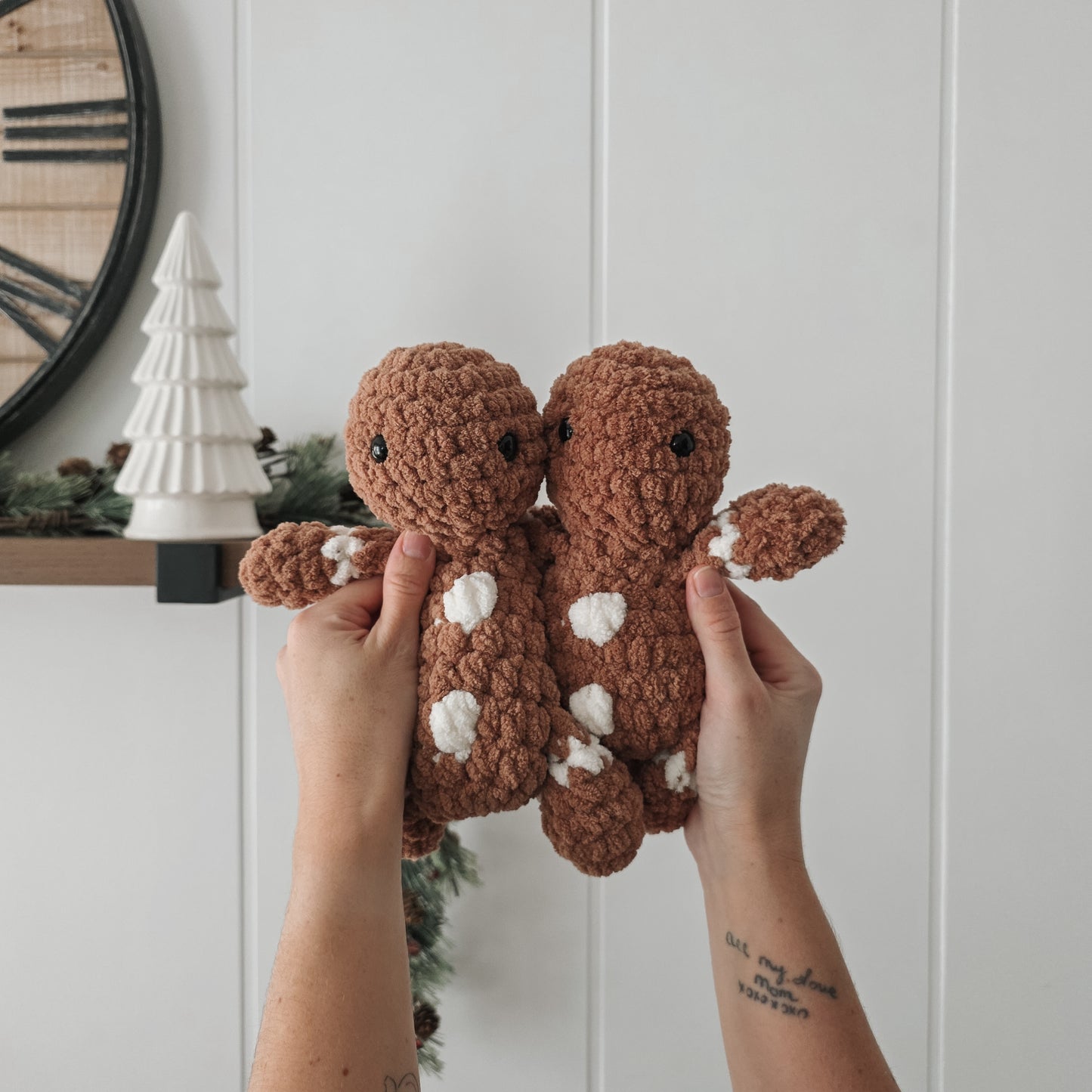 Bundle: Jolly the Gingerbread Snuggler + Stuffie + Crochet Hats (Crochet Pattern)