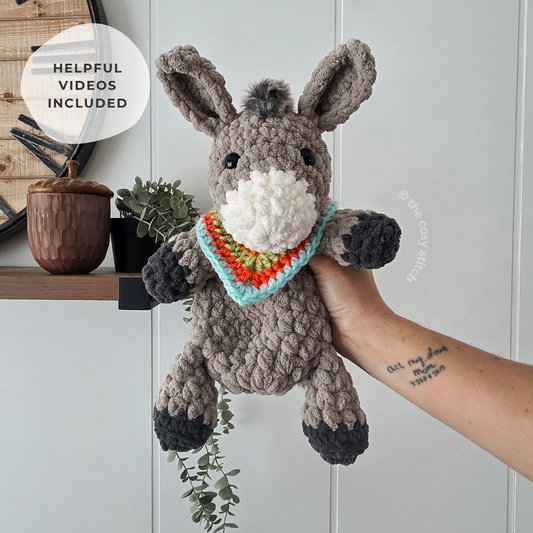 Dutton the Donkey Snuggler (Crochet Pattern)