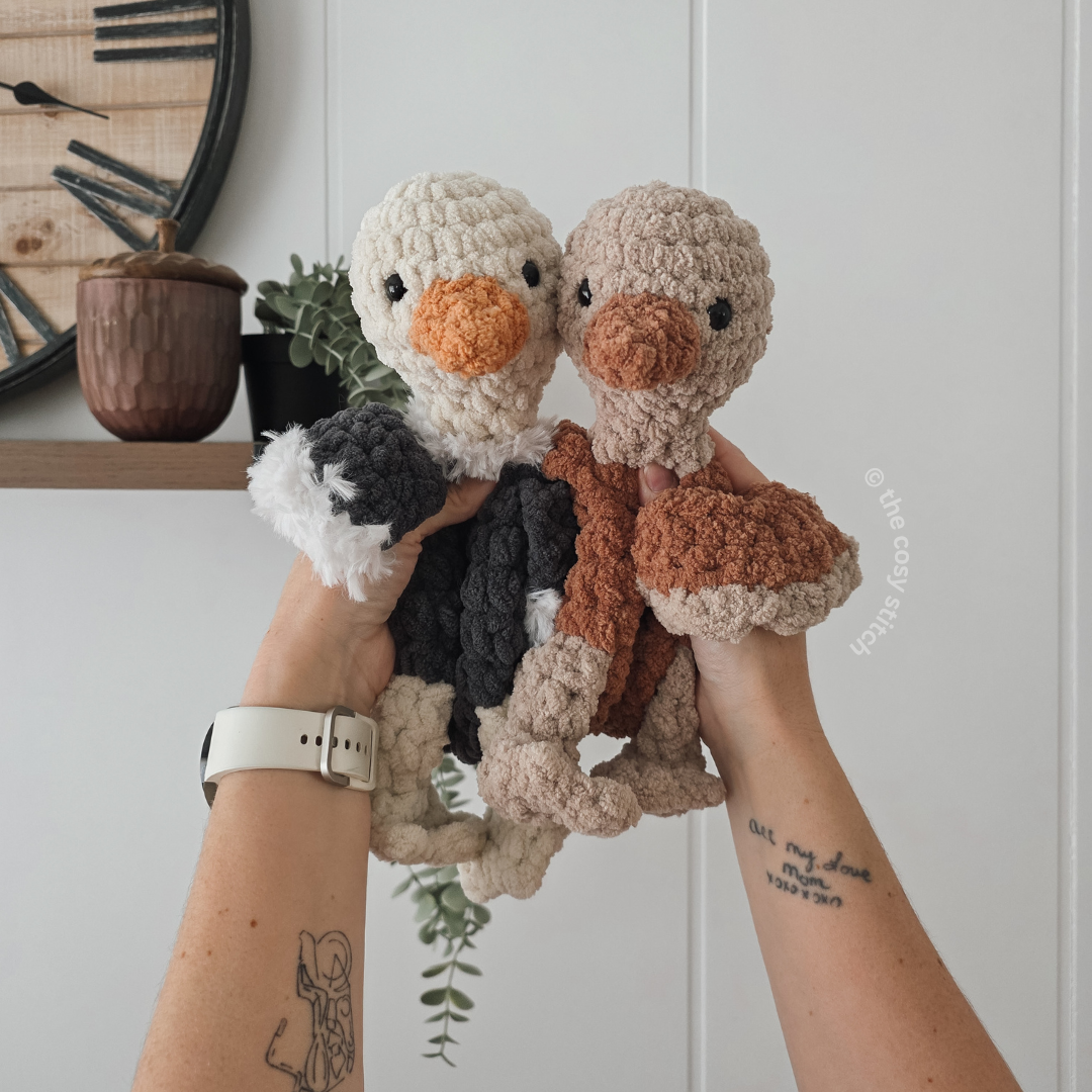 Ophie the Ostrich Mini Snuggler (Crochet Pattern)