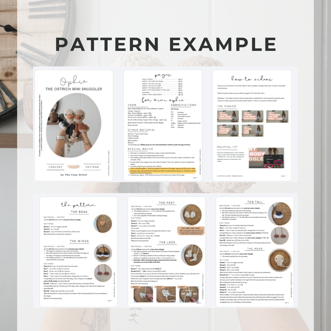 Ophie the Ostrich Mini Snuggler (Crochet Pattern)