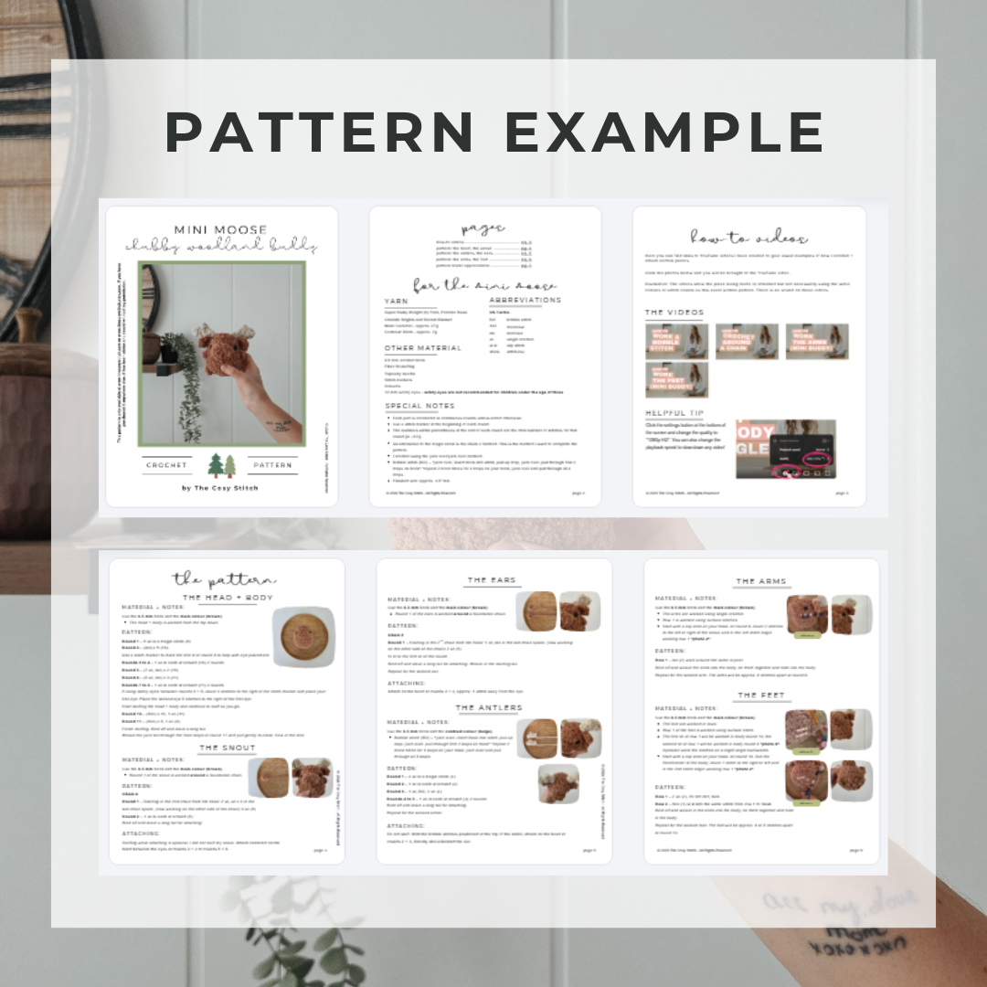 Mini Moose Chubby Woodland Buddy (Crochet Pattern)