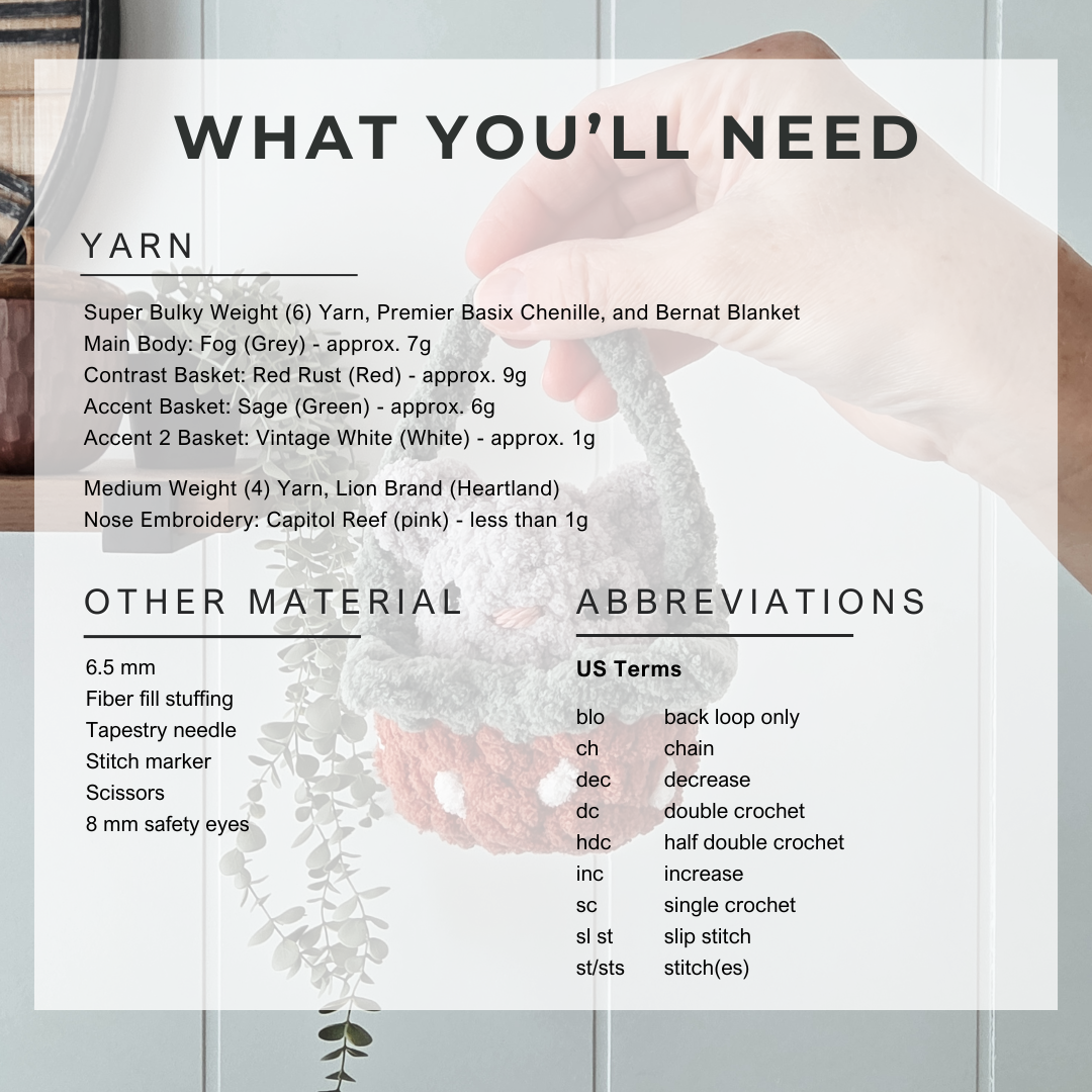 Baby Mouse Buddy and Strawberry Basket (Crochet Pattern)