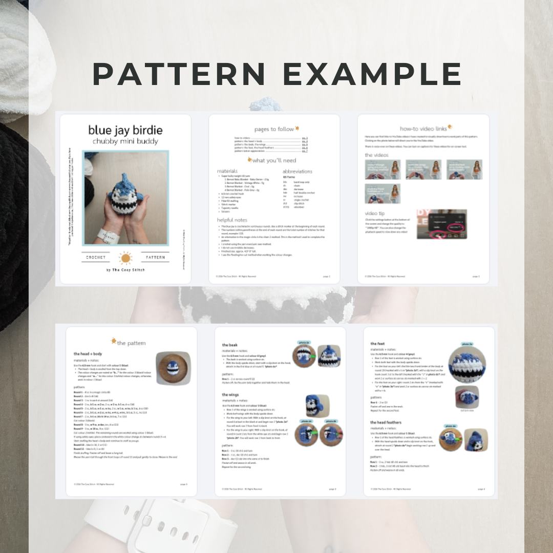 Blue Jay Chubby Mini Buddy (Crochet Pattern)
