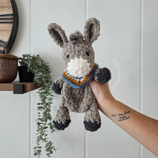 Dutton the Donkey Mini Snuggler (Crochet Pattern)