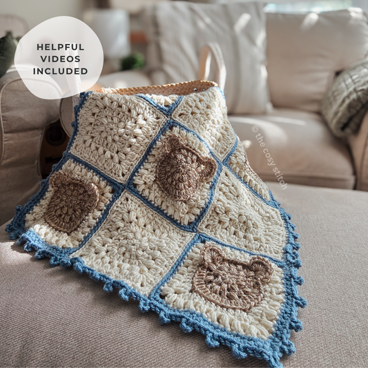 Bear Granny Square Blanket (Crochet Pattern)