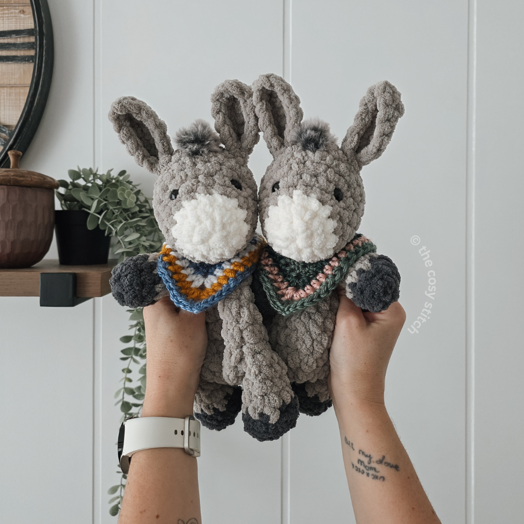 Dutton the Donkey Mini Snuggler (Crochet Pattern)
