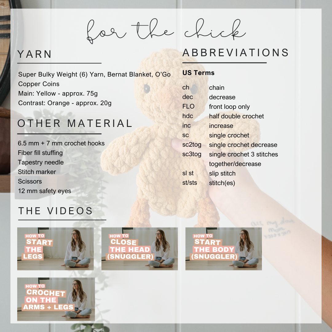 Cosie the Chick Mini Lovey (Crochet Pattern)