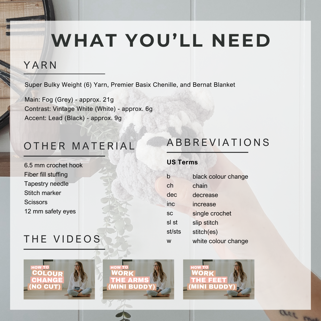 Mini Raccoon Chubby Woodland Buddy (Crochet Pattern)