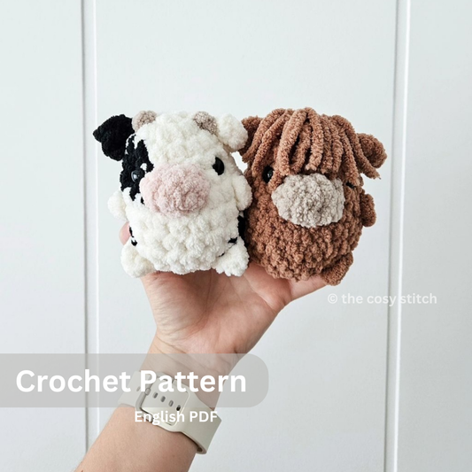 Cow (and Highland) Chubby MINI Buddy (Crochet Pattern)