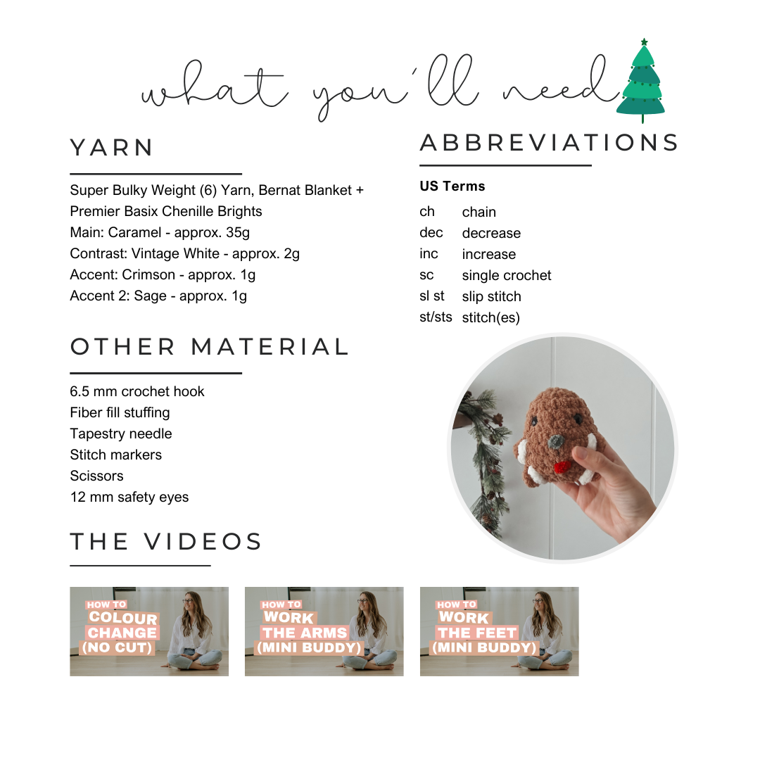 Gingerbread Chubby Mini Buddy (Crochet Pattern)