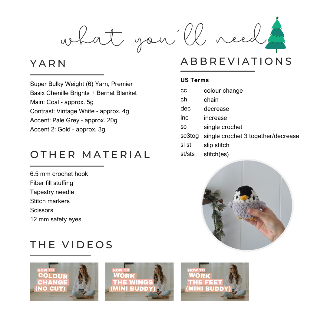 Penguin Chubby Mini Buddy (Crochet Pattern)