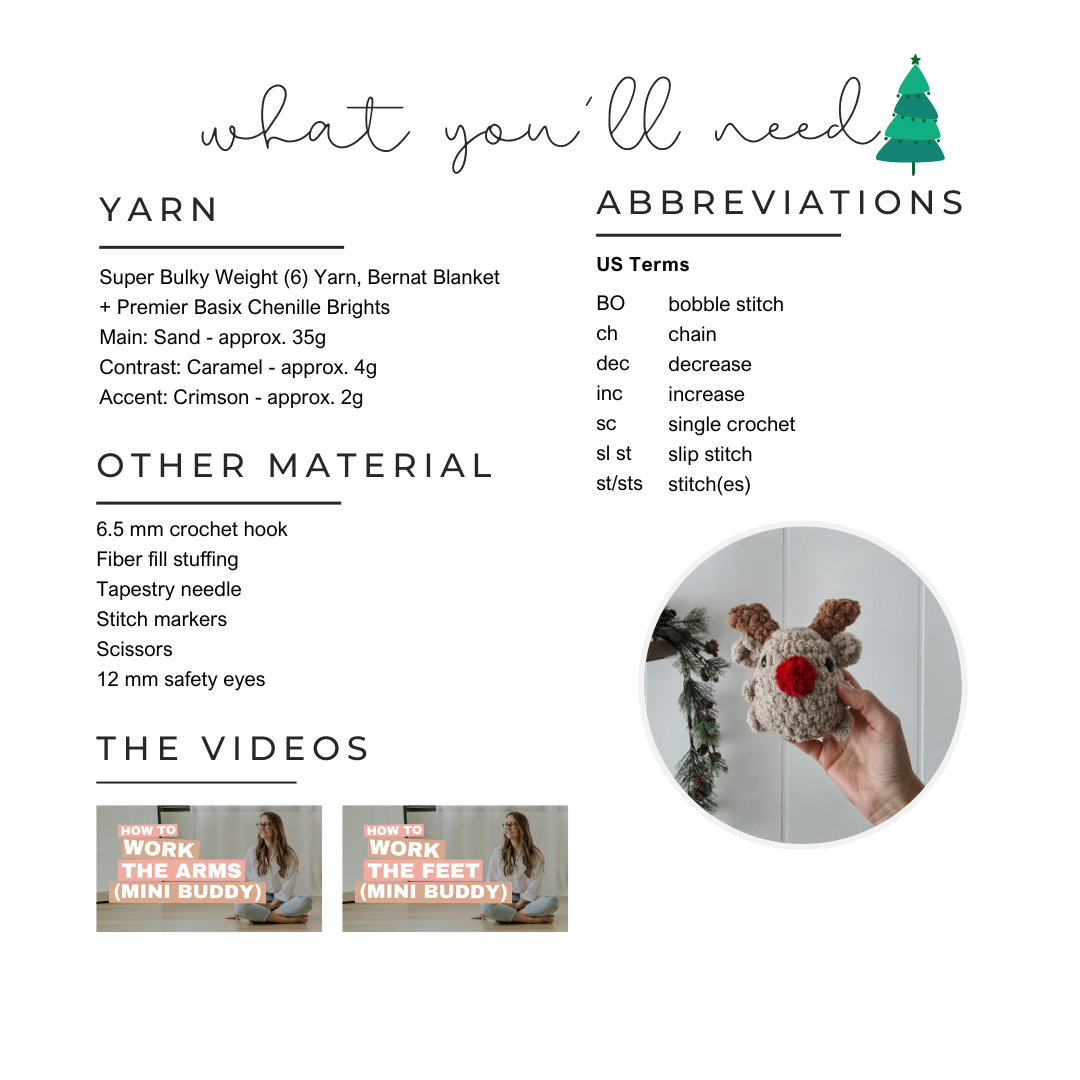 Rudolph Chubby Mini Buddy (Crochet Pattern)
