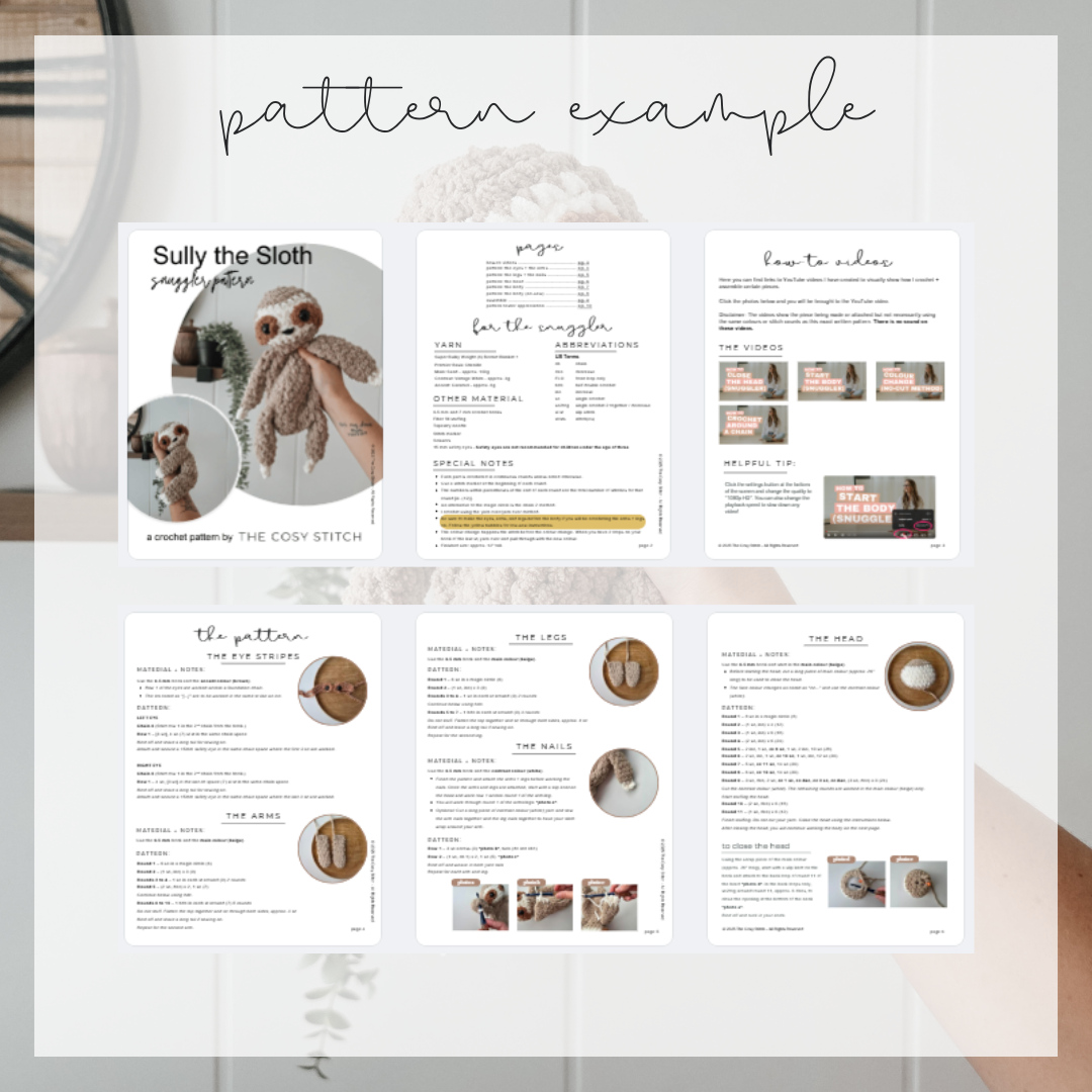 Sully the Sloth Snuggler (Crochet Pattern)