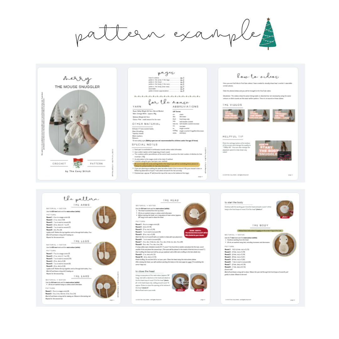 Merry the Mouse Snuggler + Crochet Pixie Hat (Crochet Pattern)