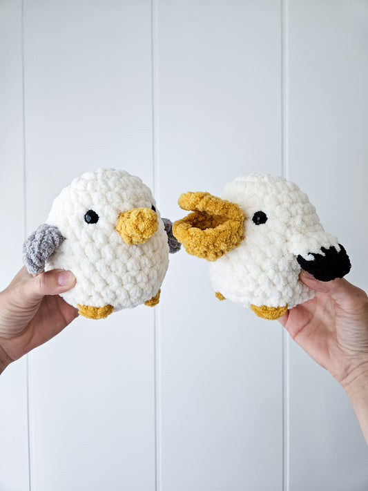 Pelican Chubby Buddy *and bonus Seagull Chubby Buddy* (Crochet Pattern)